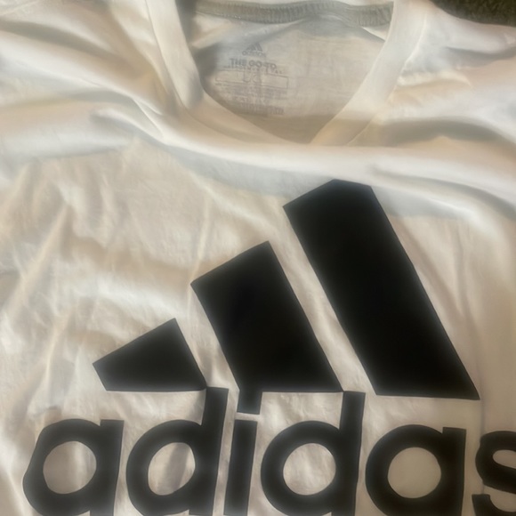 Adidas White Large Black Logo T-Shirt in Like New Condition - Picture 2 of 3